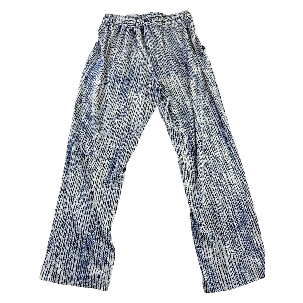 Robert Louis Blue & White Elastic Tie Waist Pants Flowy Pockets Size 1X - Picture 2 of 7